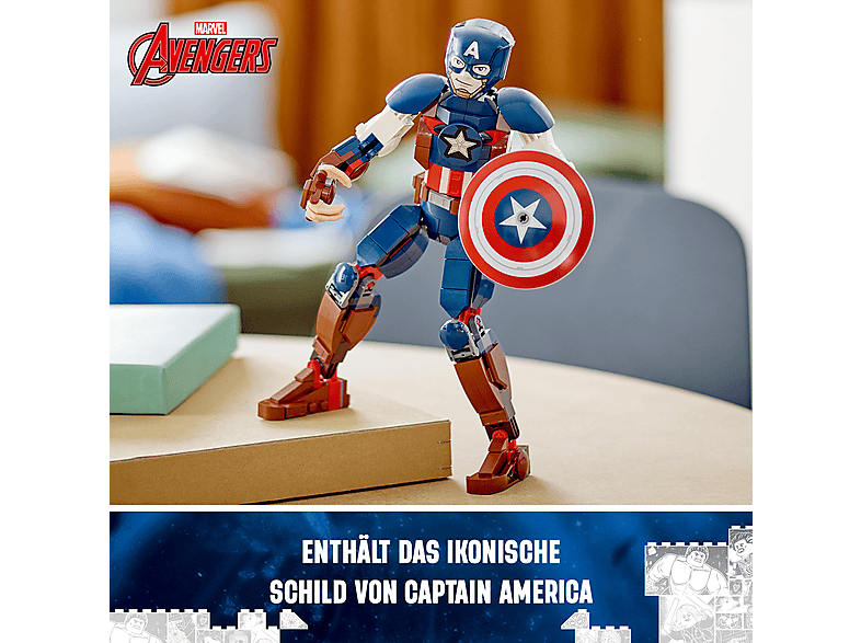 Thumbnail - LEGO Marvel 76258 Captain America Baufigur Bausatz, Mehrfarbig