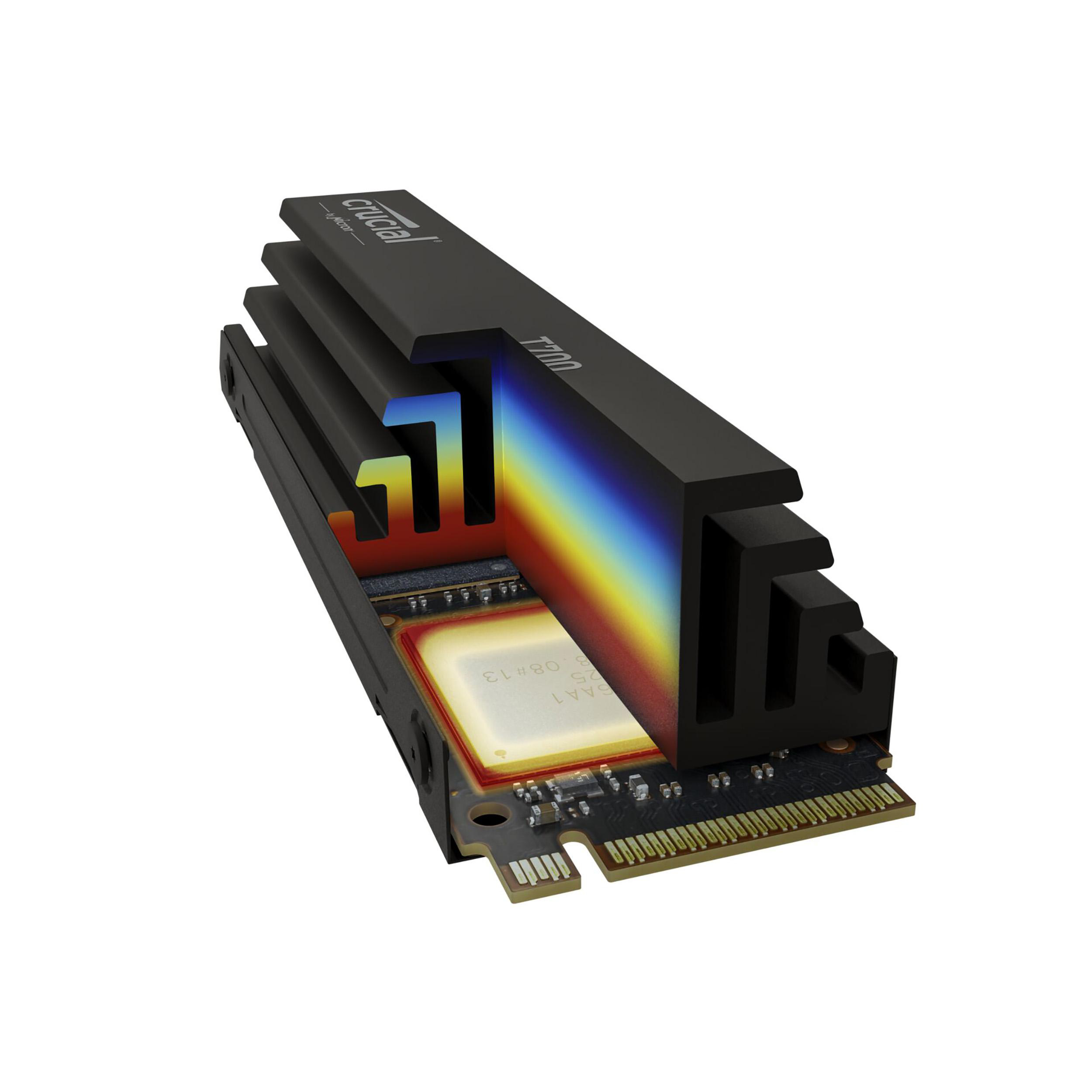 NVMe, SSD T700 intern M.2 Festplatte, via PCIe NVMe TB Gen5 CRUCIAL heatsink 2 M.2 mit