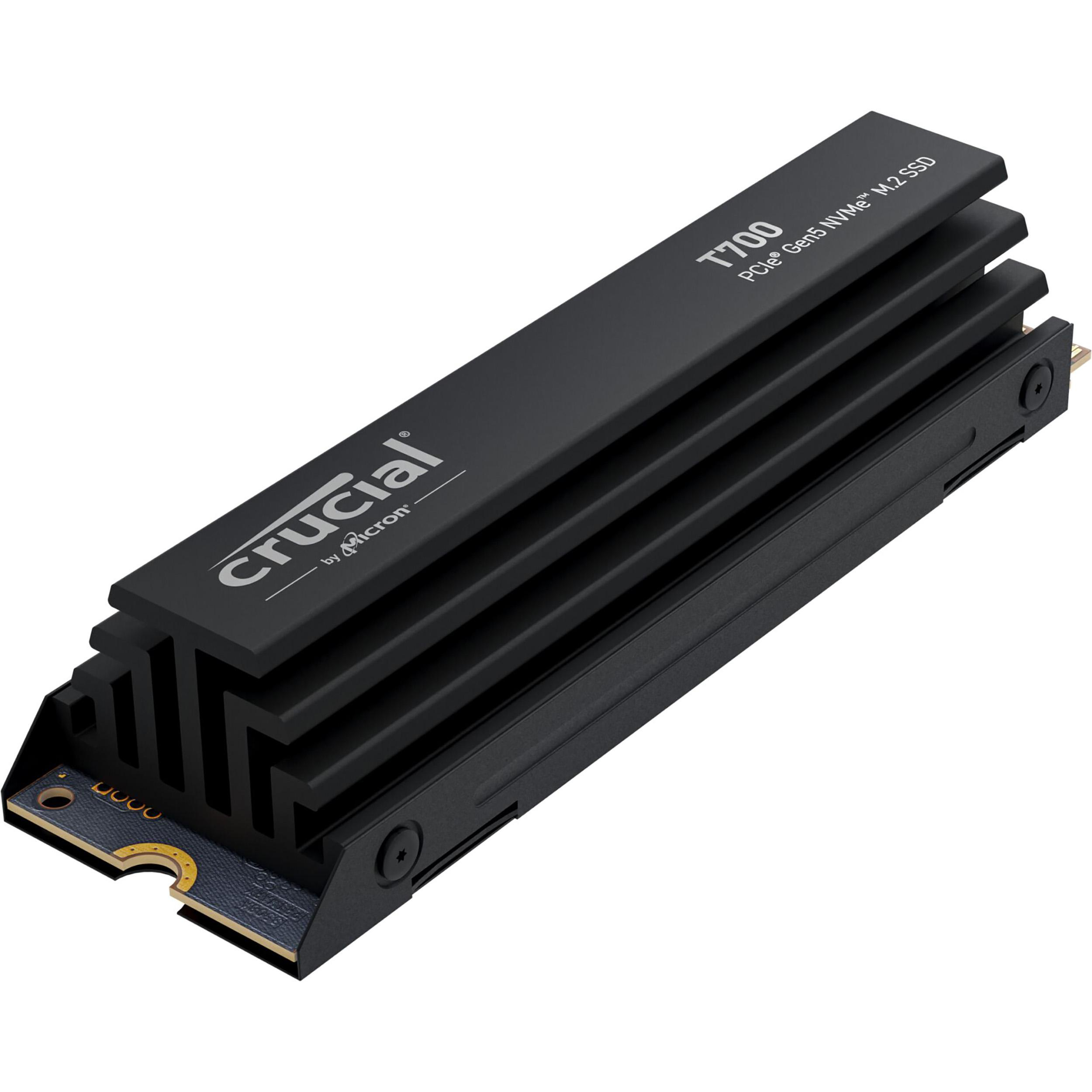 CRUCIAL T700 mit heatsink PCIe SSD M.2 2 TB Festplatte, intern via NVMe, NVMe Gen5 M.2