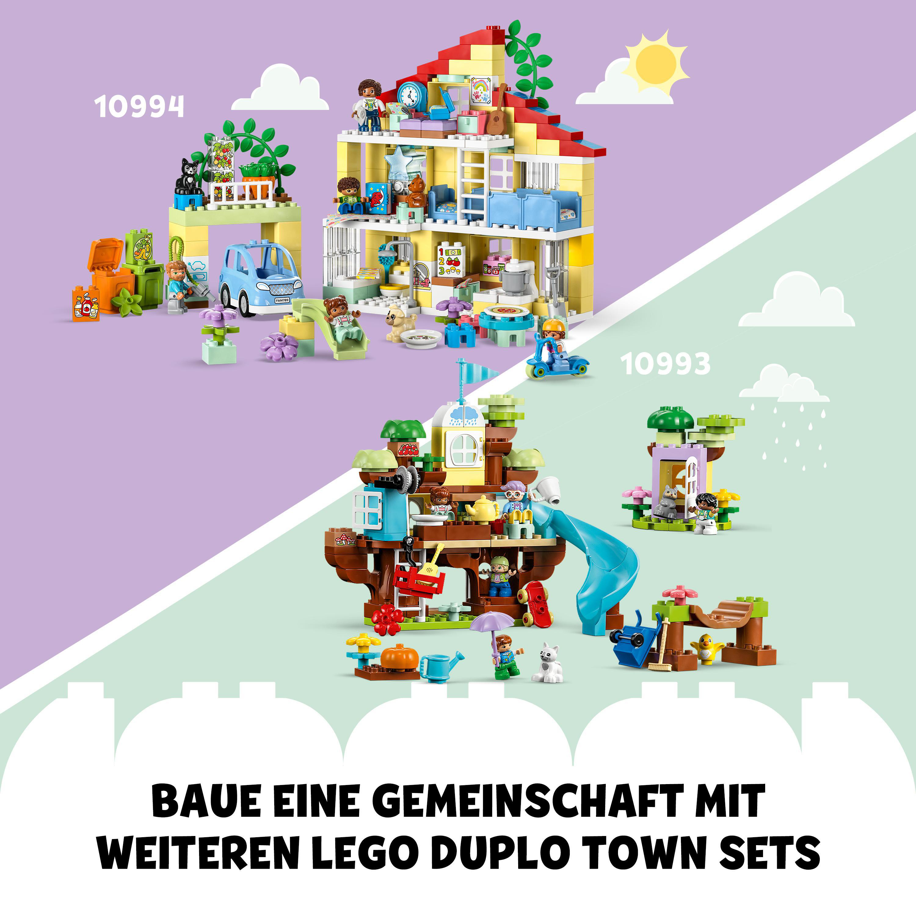 LEGO DUPLO 10994 3-in-1-Familienhaus Bausatz, Mehrfarbig