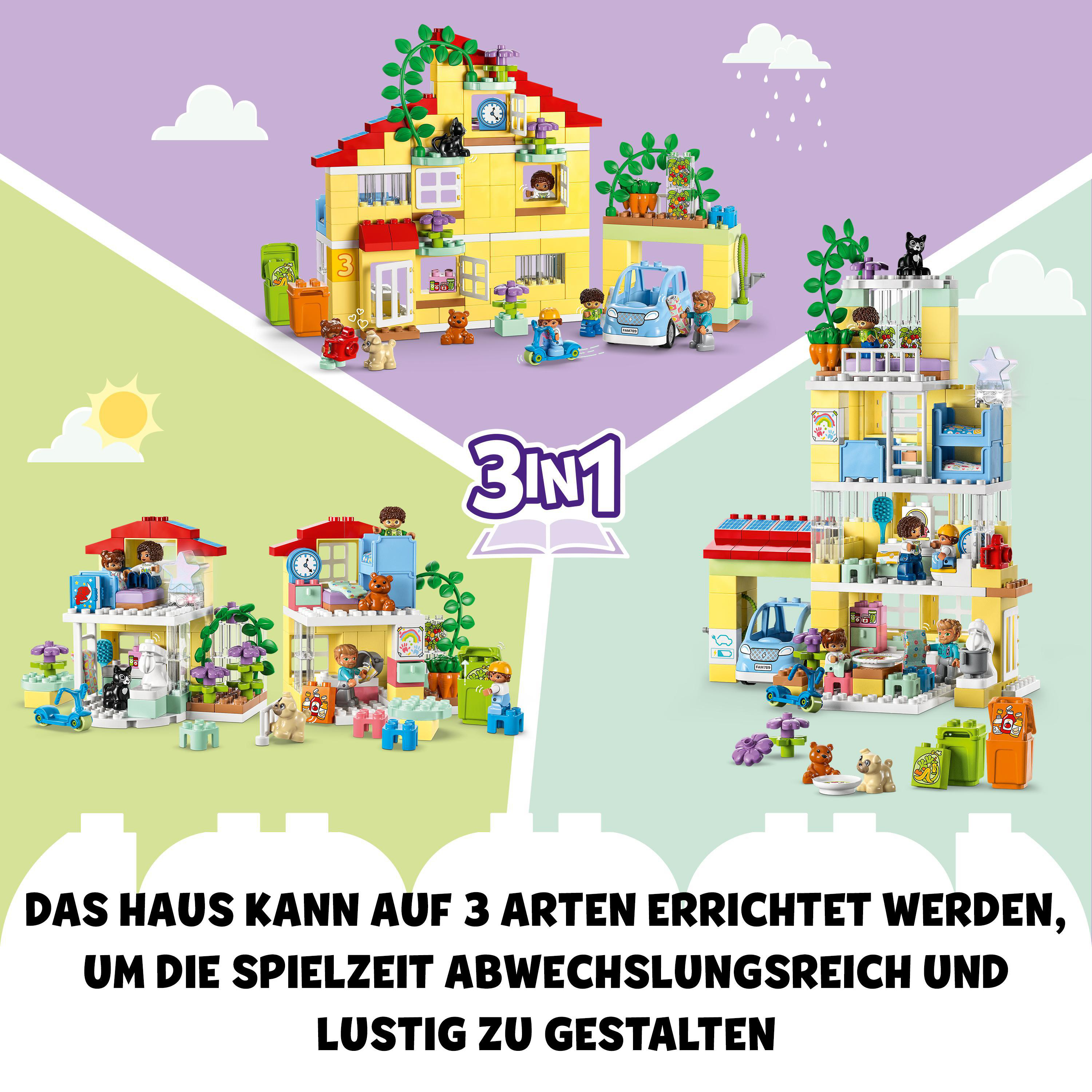 LEGO 3-in-1-Familienhaus 10994 DUPLO Bausatz, Mehrfarbig