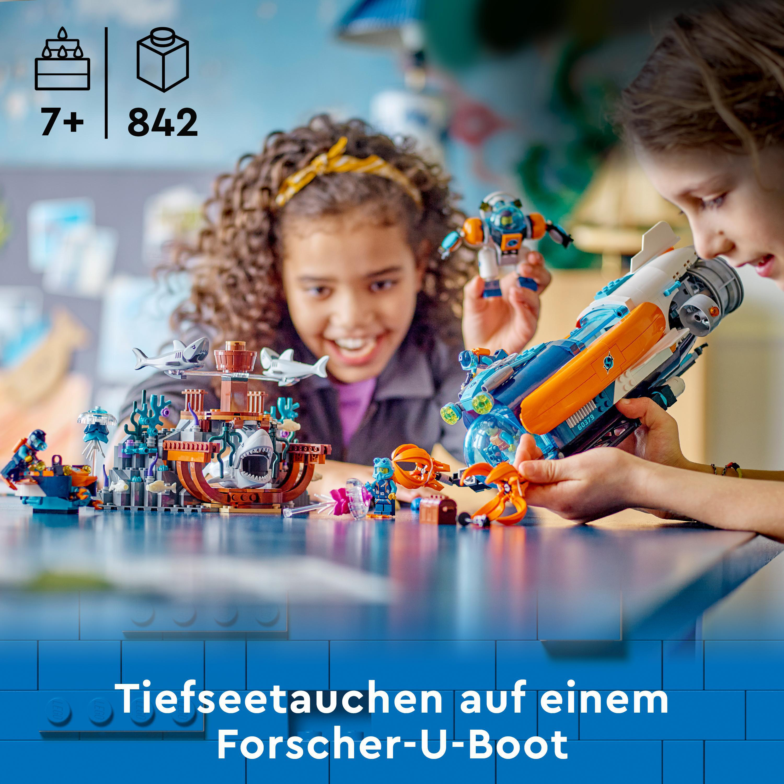 LEGO City 60379 Forscher-U-Boot Bausatz, Mehrfarbig