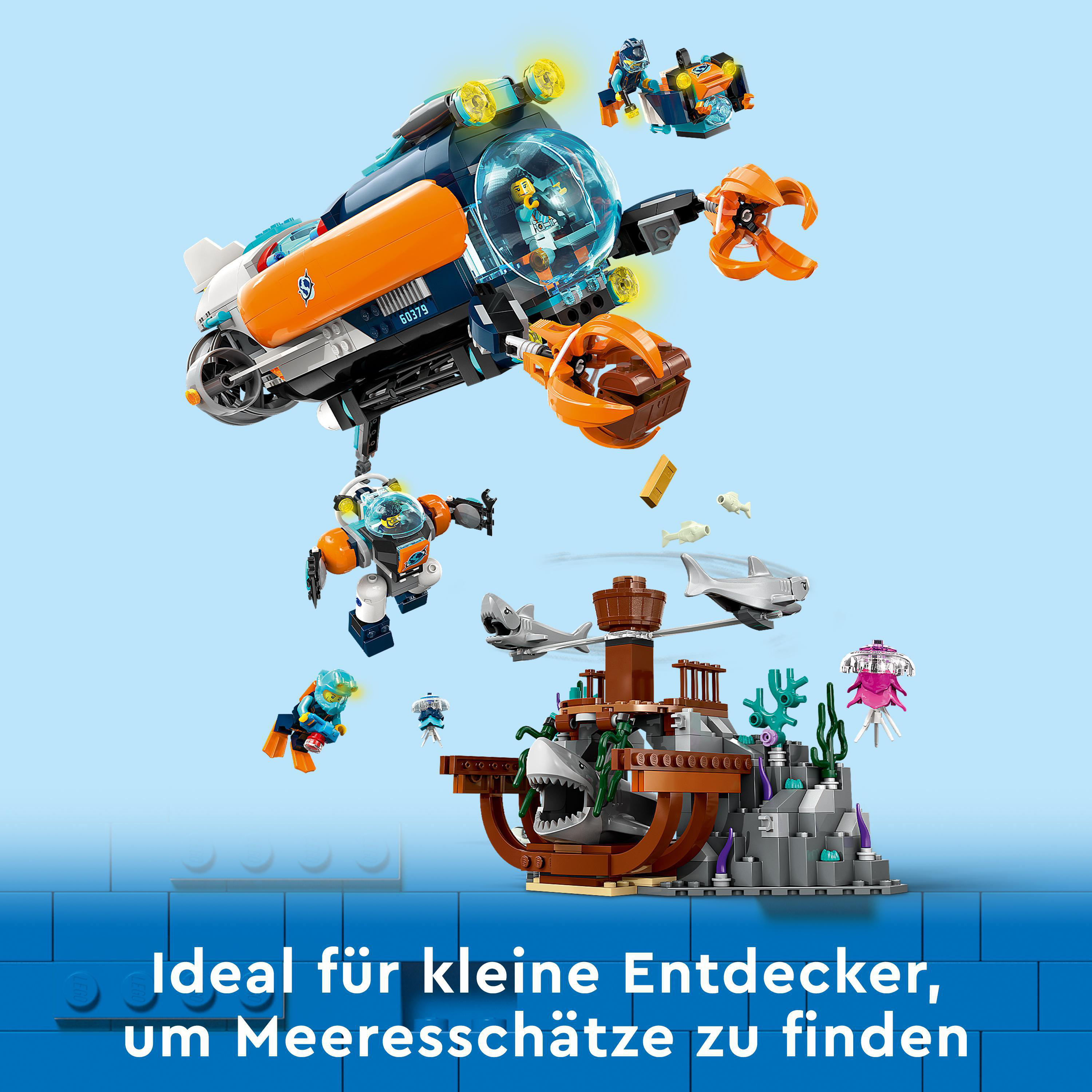 LEGO City 60379 Forscher-U-Boot Bausatz, Mehrfarbig