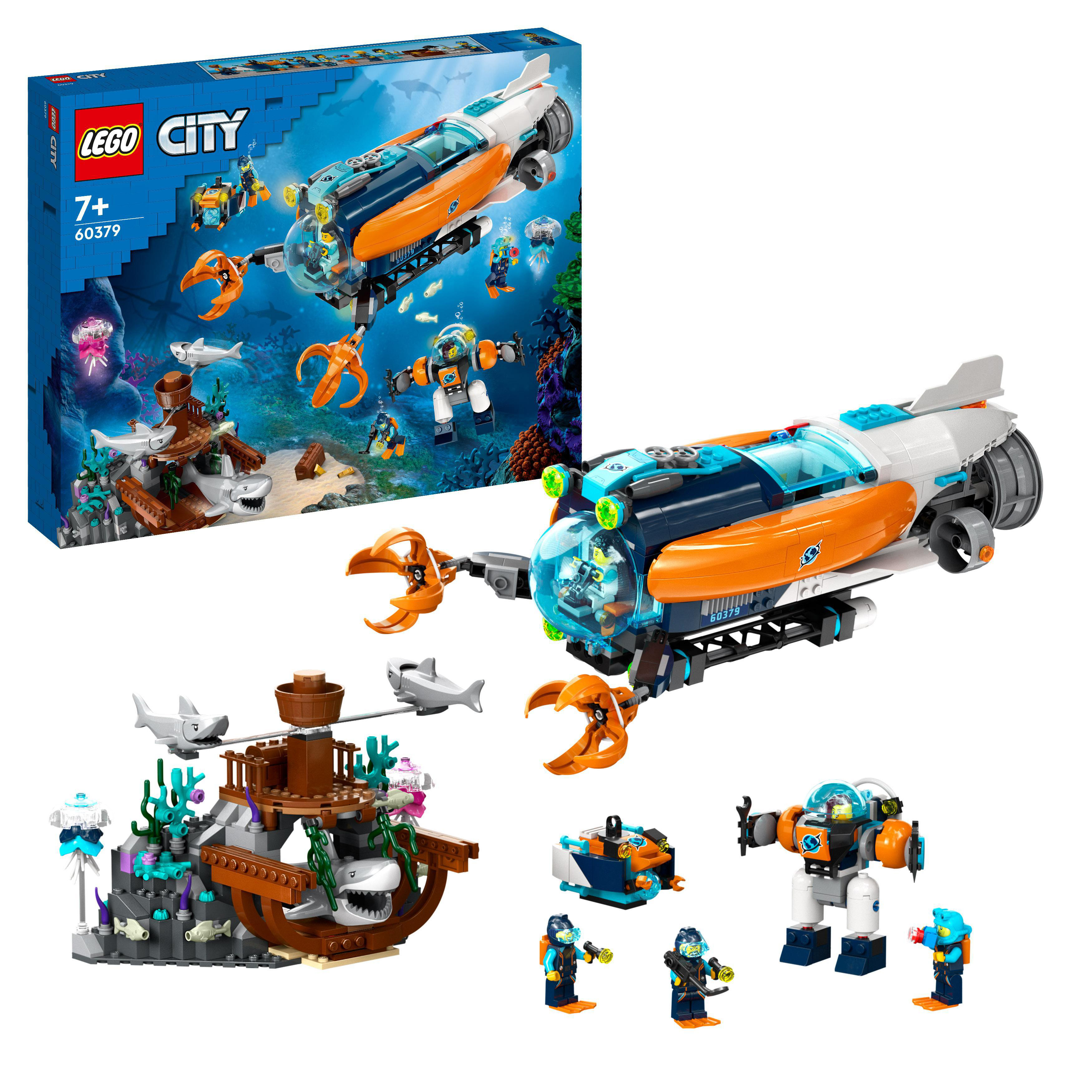 LEGO City 60379 Forscher-U-Boot Bausatz, Mehrfarbig