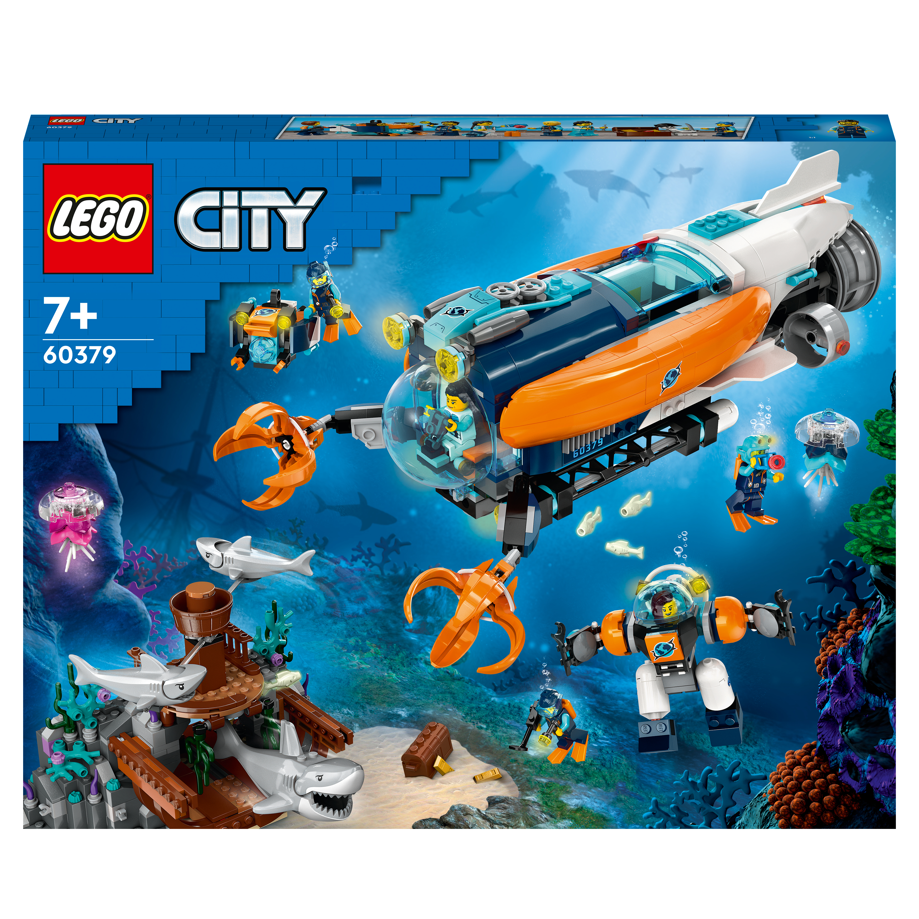 LEGO City 60379 Forscher-U-Boot Bausatz, Mehrfarbig