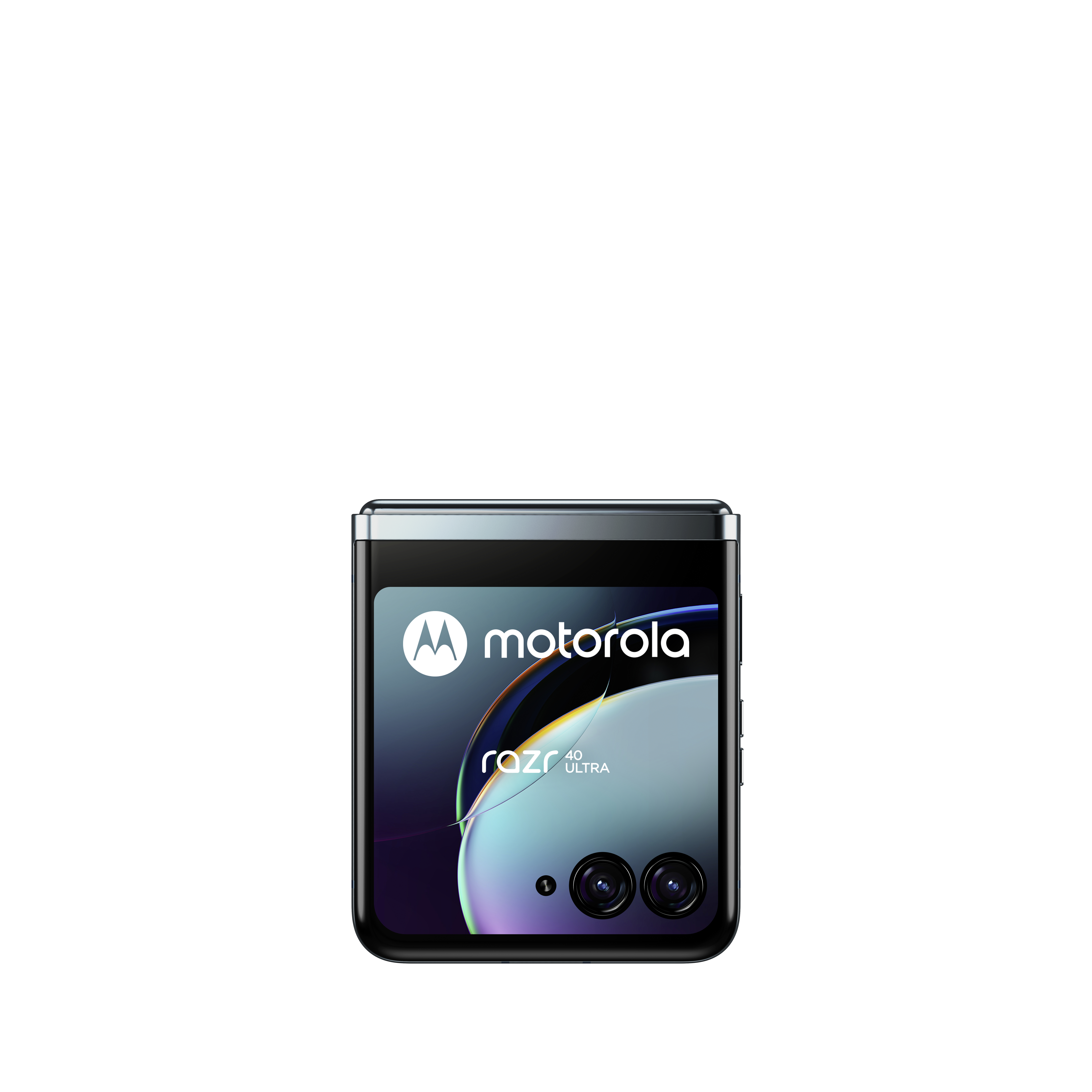 Geschlossenes Motorola Razr-Handy mit schwarzem Bildschirm und Kameramodul.