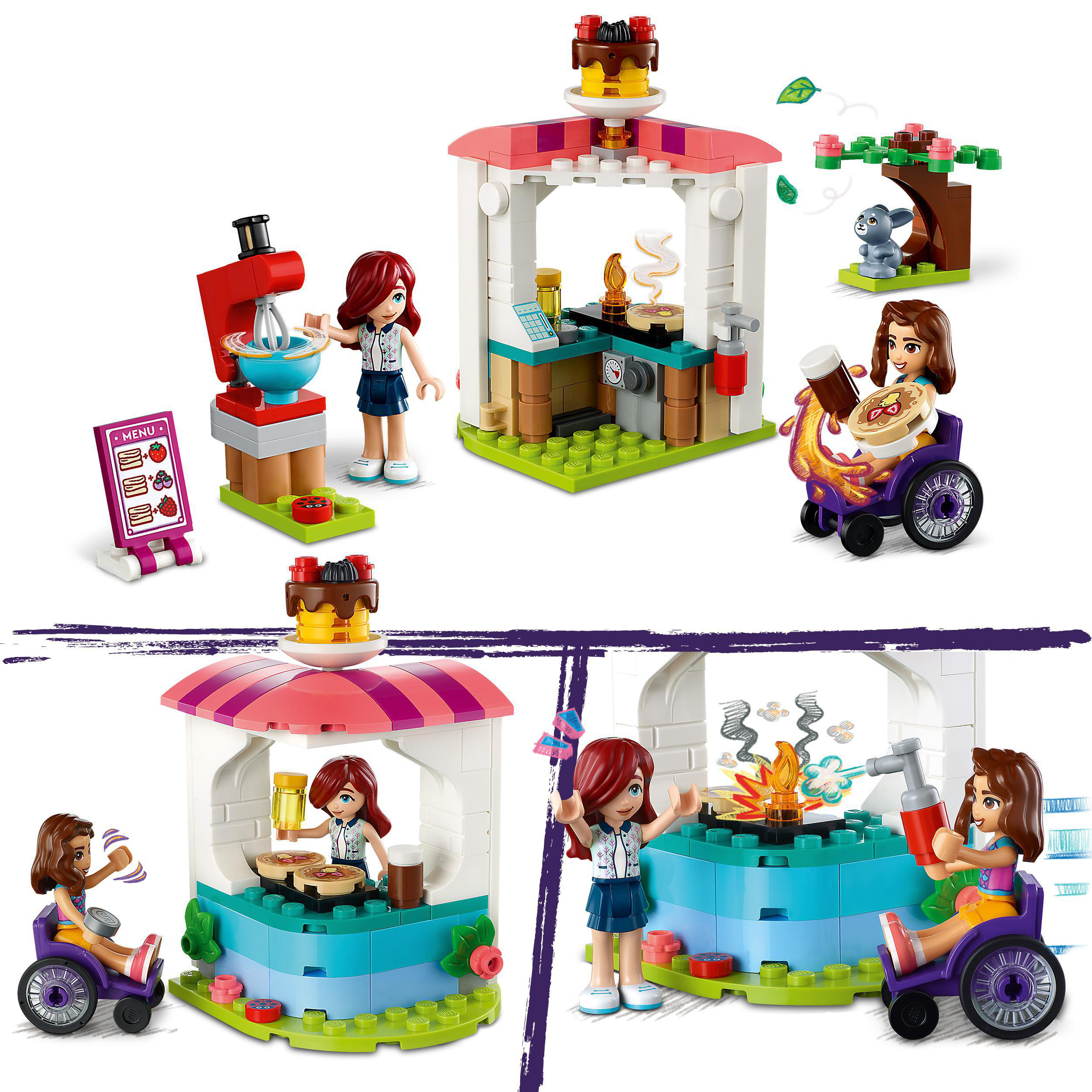 Bausatz, 41753 Friends Pfannkuchen-Shop LEGO Mehrfarbig