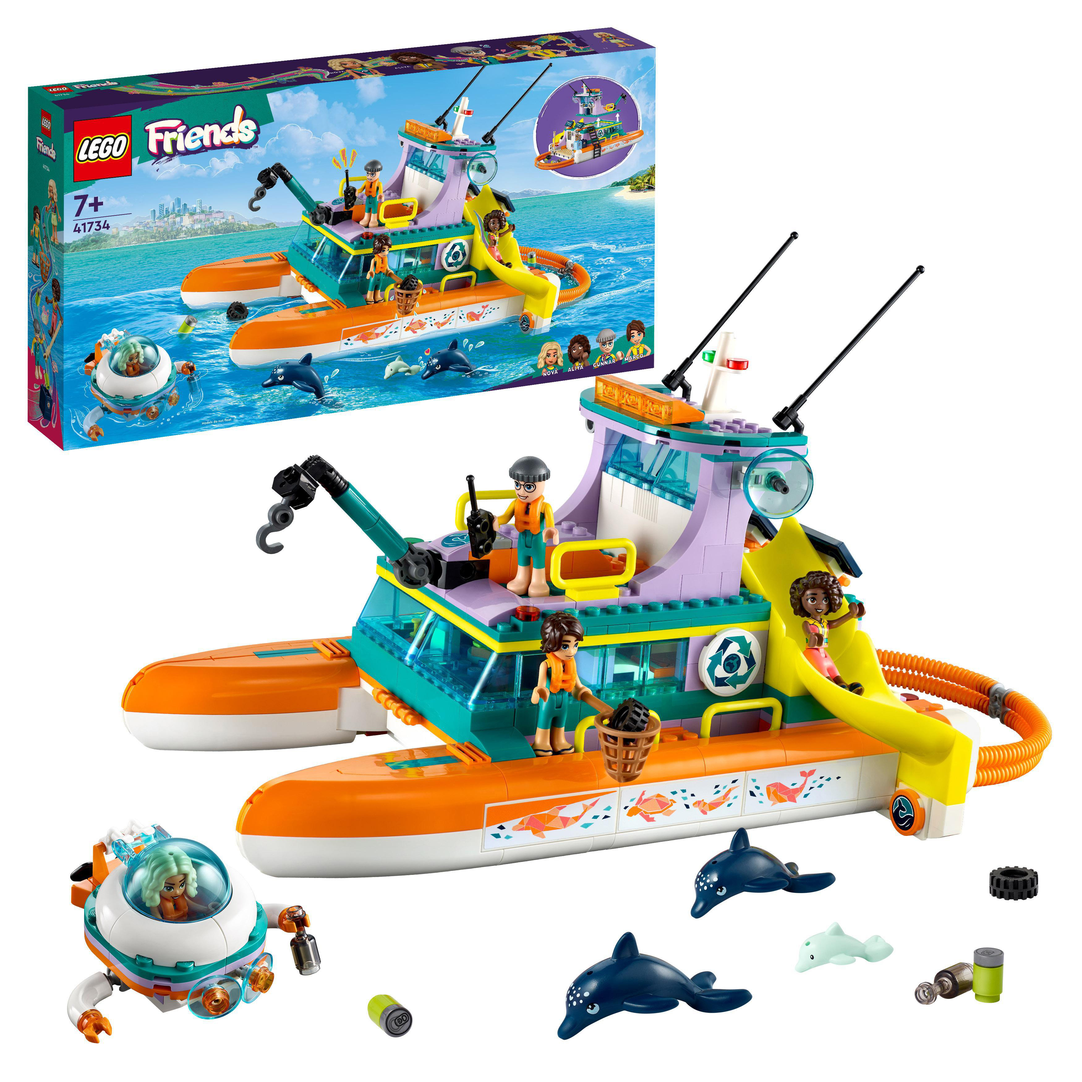 LEGO Friends 41734 Seerettungsboot Bausatz, Mehrfarbig