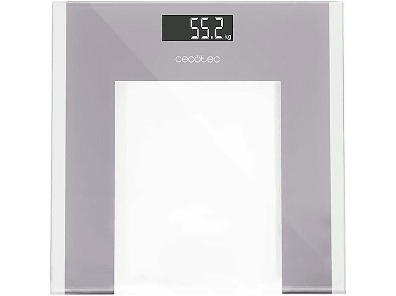 Báscula de baño - Cecotec Surface Precision 9100 Healthy, Hasta 180 kg, Apagado y encendido automático, Vidrio templado retroiluminado, Gris
