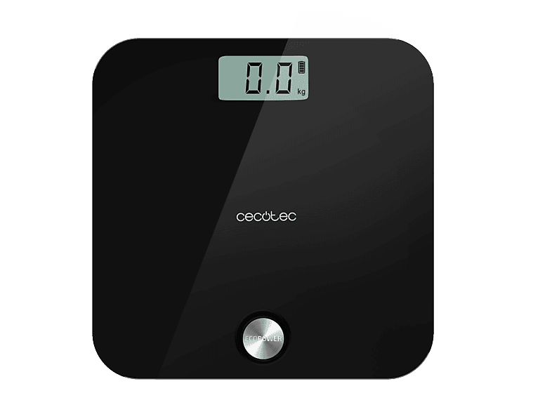 Báscula de baño - Cecotec Surface Precision EcoPower 10000 Healthy Black, Recargable, Hasta 180 kg, Black