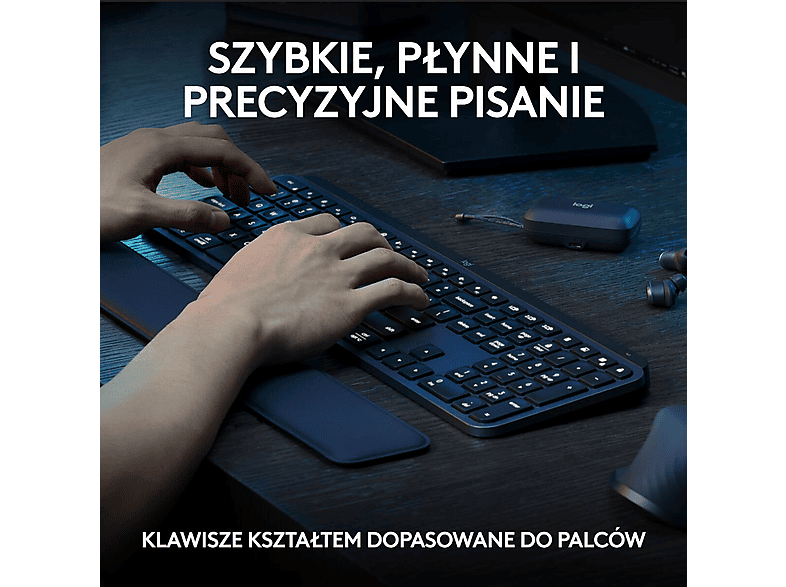 Logitech Klawiatura MX Keys S + mysz + podkładka Combo Graphite US 920-011614 – zdjęcie 2