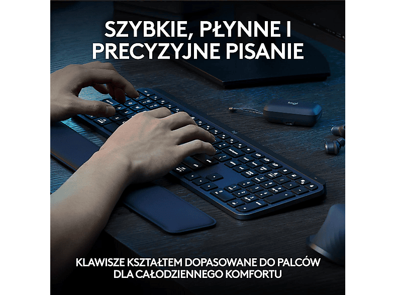 Klawiatura LOGITECH MX Keys S Plus Grafitowy – zdjęcie 2