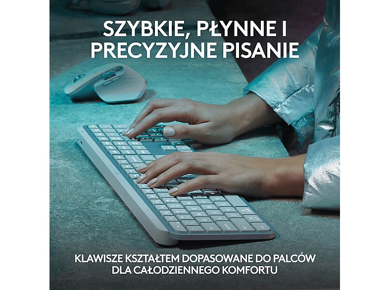 Klawiatura bezprzewodowa LOGITECH MX Keys S Jasnoszary 920-011588 – zdjęcie 2