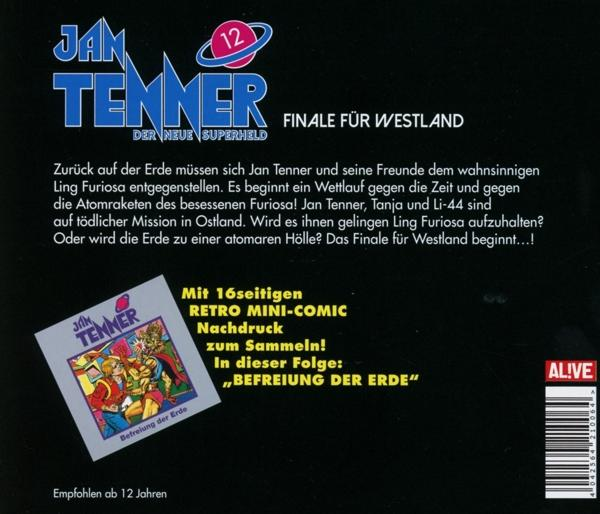 Comic-Cover, Rückseite, mit deutschem Text, Illustration und einem Logo.