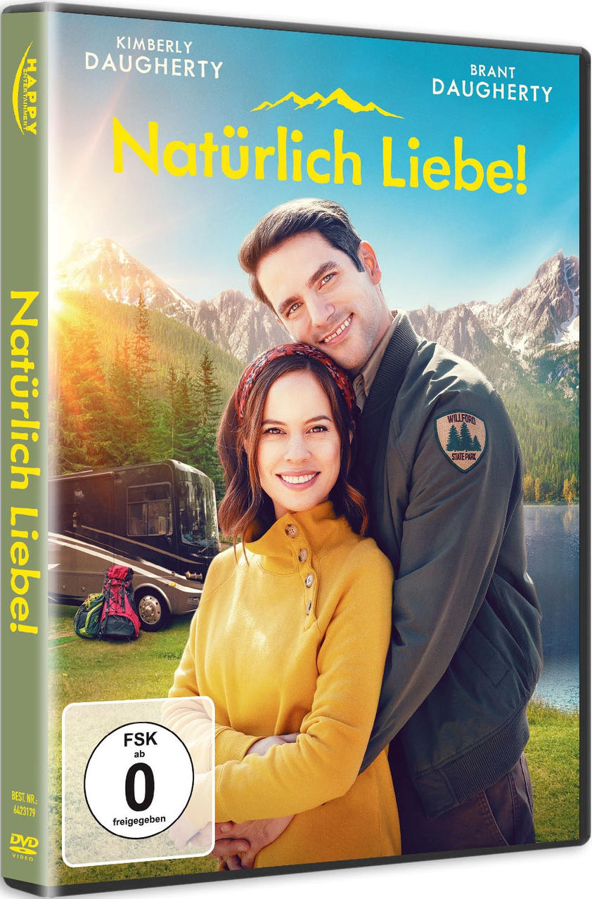 DVD-Cover mit einem Paar, das sich in der Nähe eines Sees in der Natur umarmt, Text auf Deutsch.