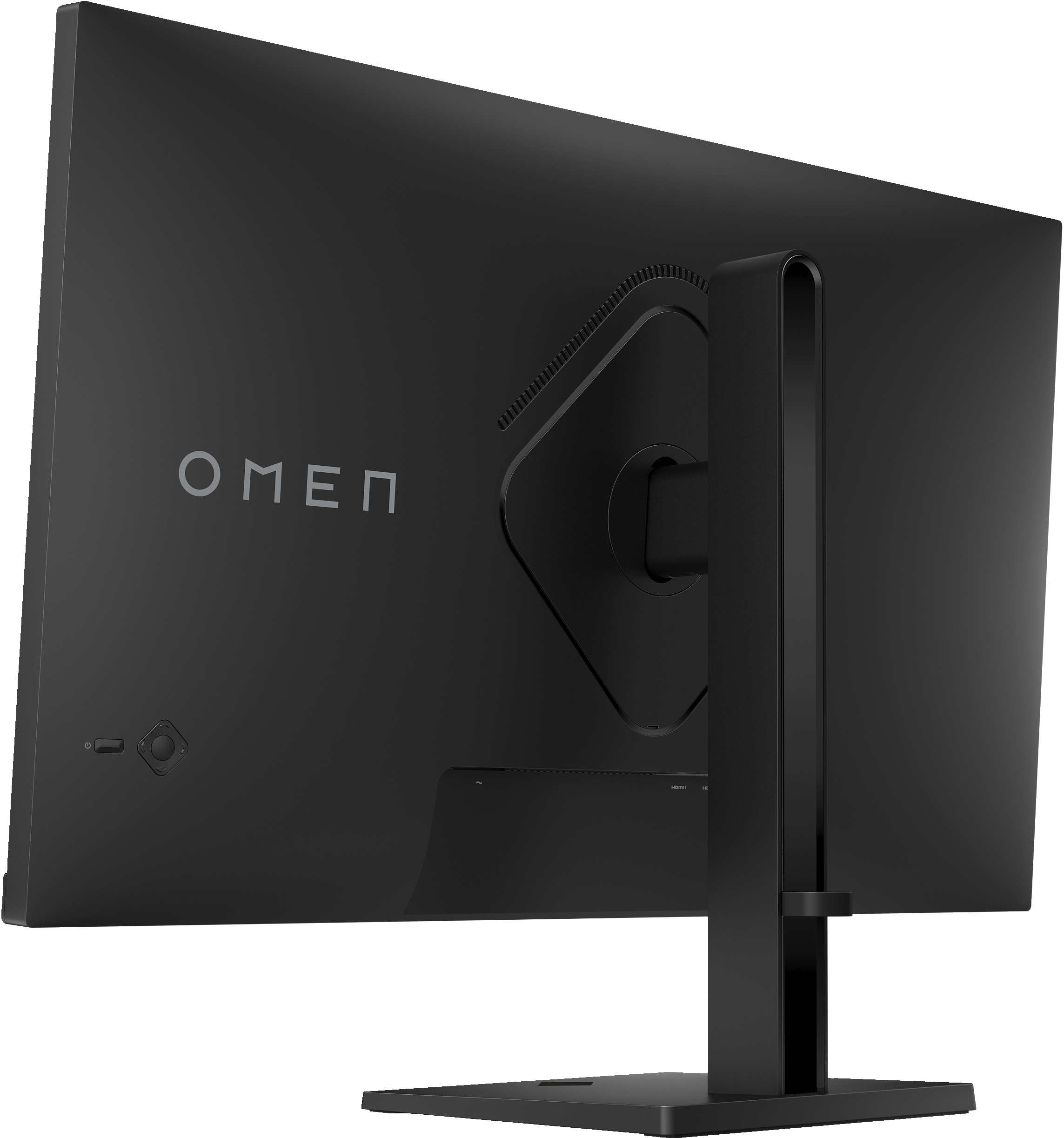 Moniteur d'ordinateur noir avec le logo OMEN au dos.