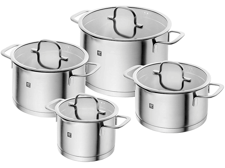 Zwilling Trueflow Kochtopfset (4 tlg., für alle Herdarten, Silber, 18/10 Edelstahl)