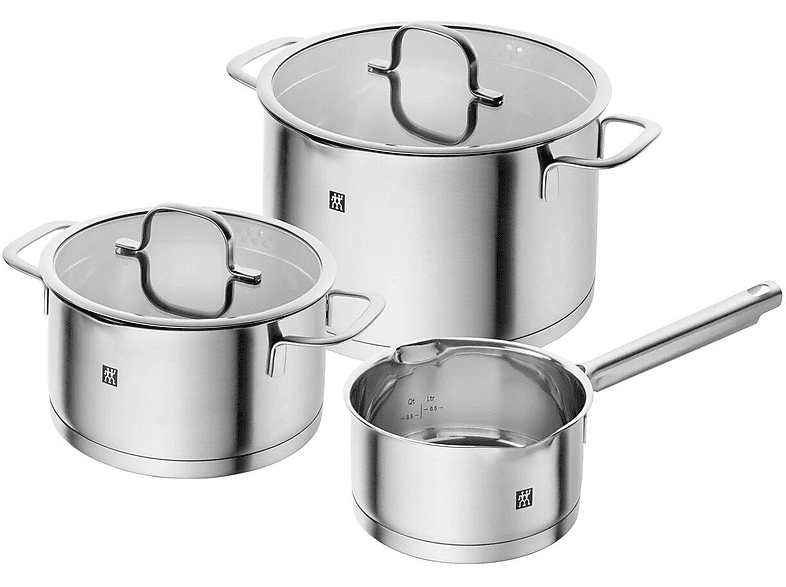 Zwilling Trueflow Kochtopfset (3 tlg., für alle Herdarten, Silber, 18/10 Edelstahl)