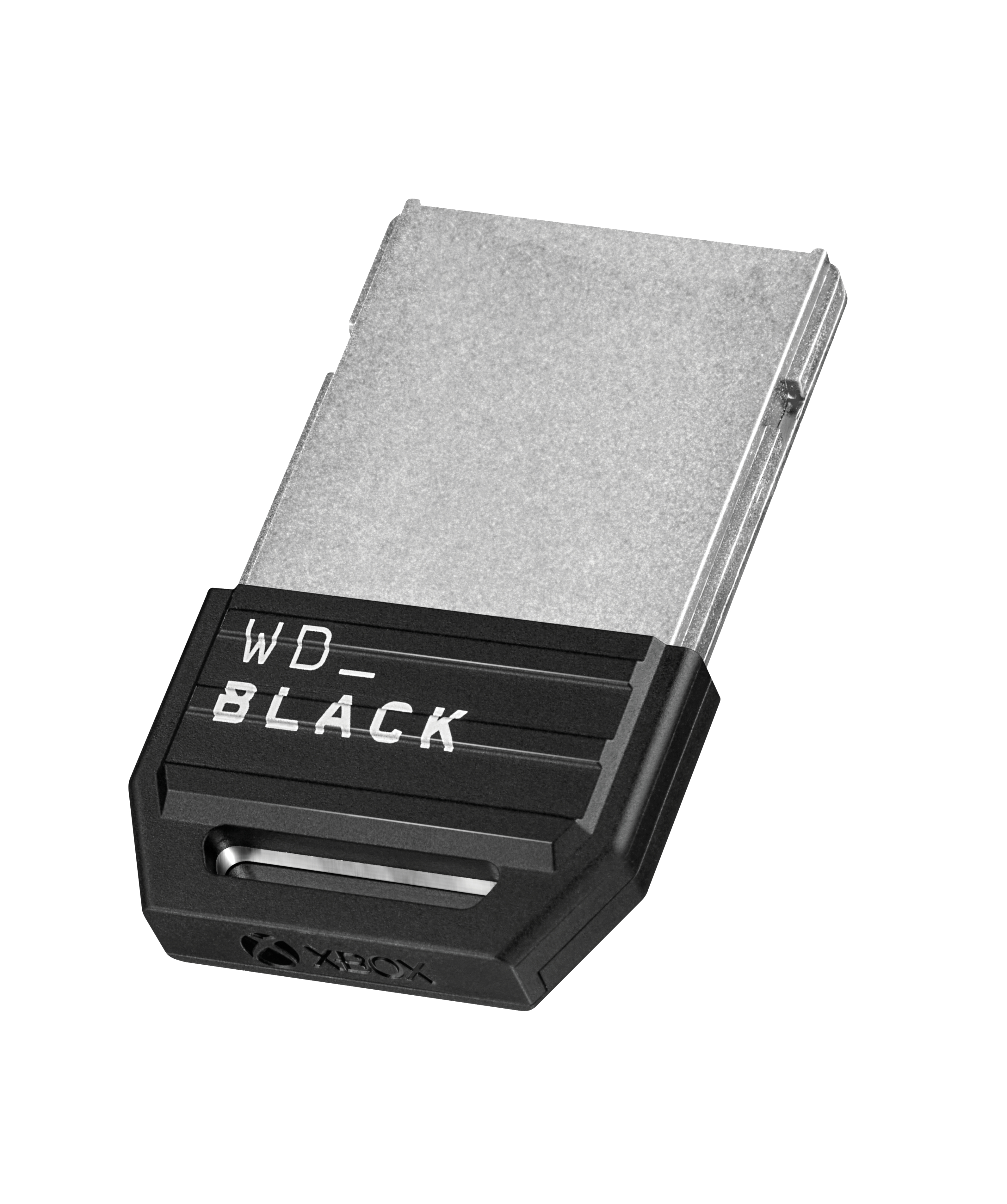 Schwarzer WD_BLACK USB-Stick mit Xbox-Logo, vor weißem Hintergrund.