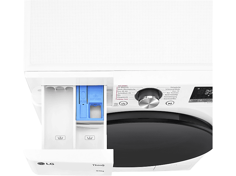 LG Electronics W4WR7096Y Waschtrockner (9 kg / 6 kg, 1360 U/Min., freistehend, Weiß) — Foto 3 von 5