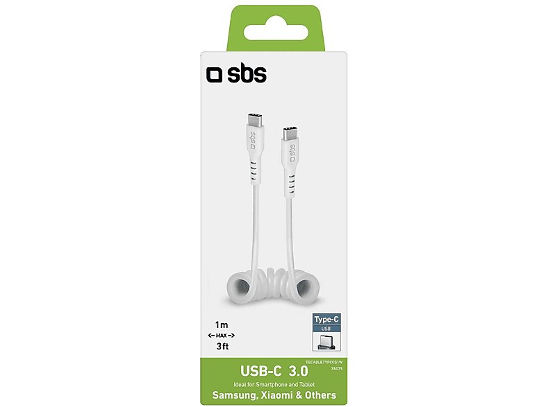 SBS USB-C do USB-C 1m Biały – zdjęcie 2