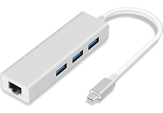 DAYTONA Fix FC05 Type-C to 3 Port USB RJ45 Kablolu Çevirici Adaptör Gri_0