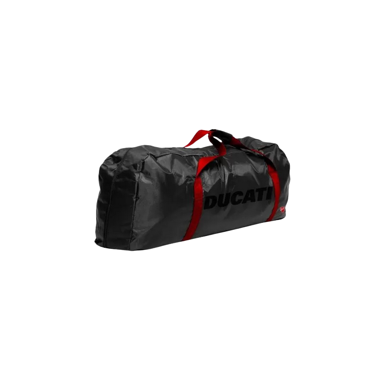 Sac de sport Ducati noir avec des accents rouges et le logo Ducati.