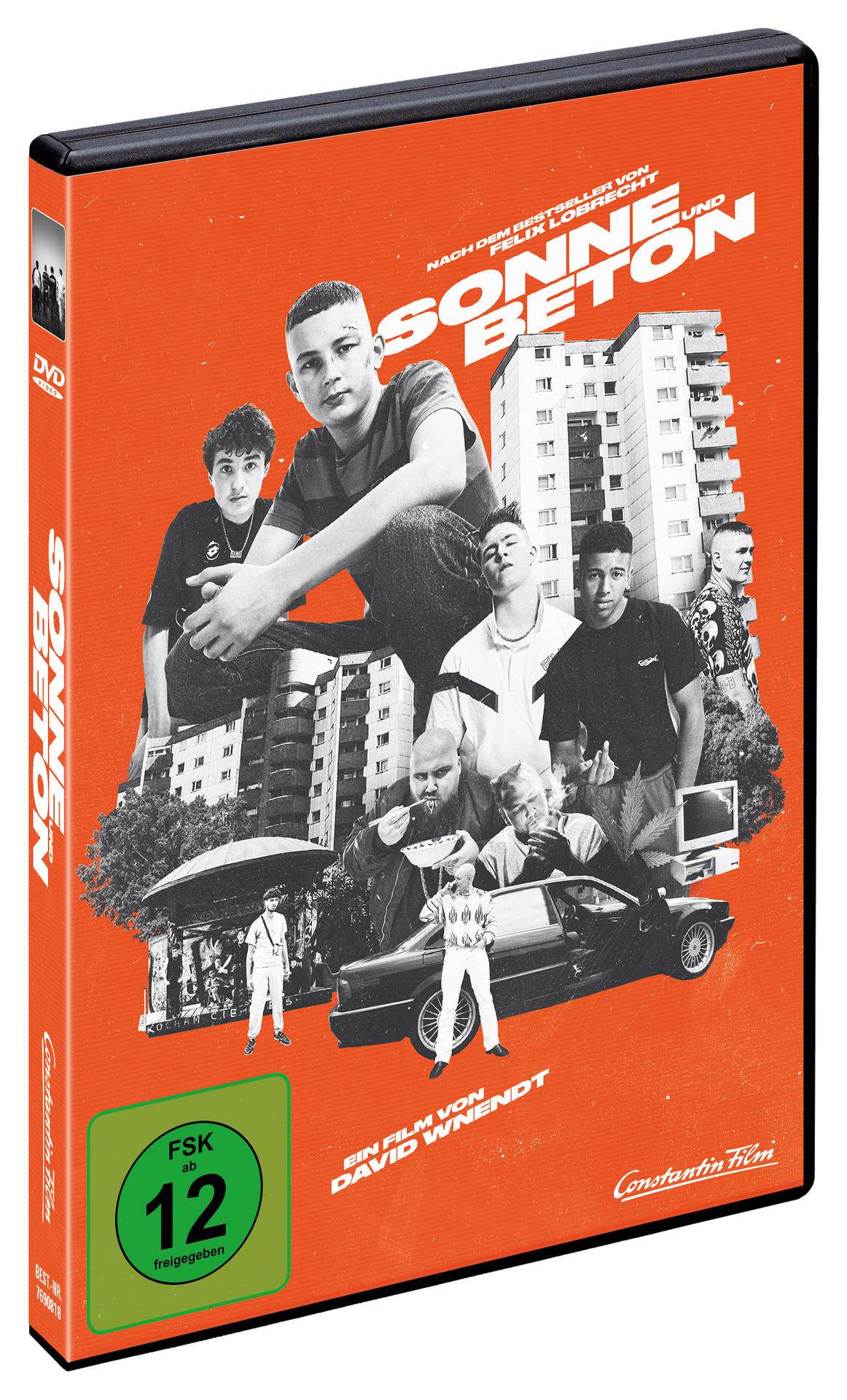 DVD-Cover mit mehreren jungen Männern in einer Straßenszene, mit dem Titel 'Sonne Beton'.
