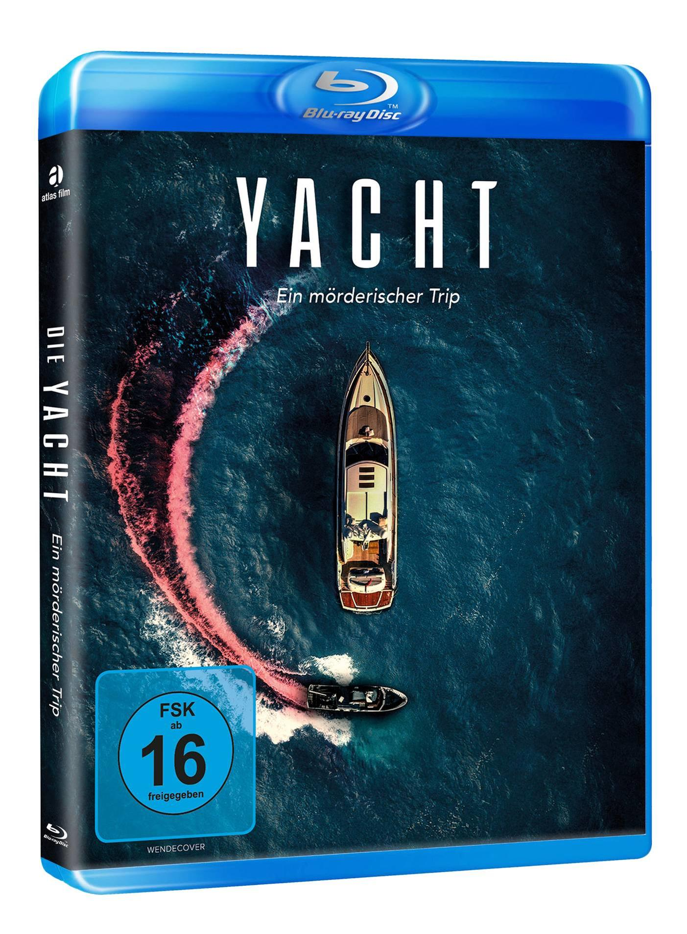 Blu-ray-Filmcover von 'Yacht', zeigt eine Yacht auf dem Meer, mit dunkelblauem Case.