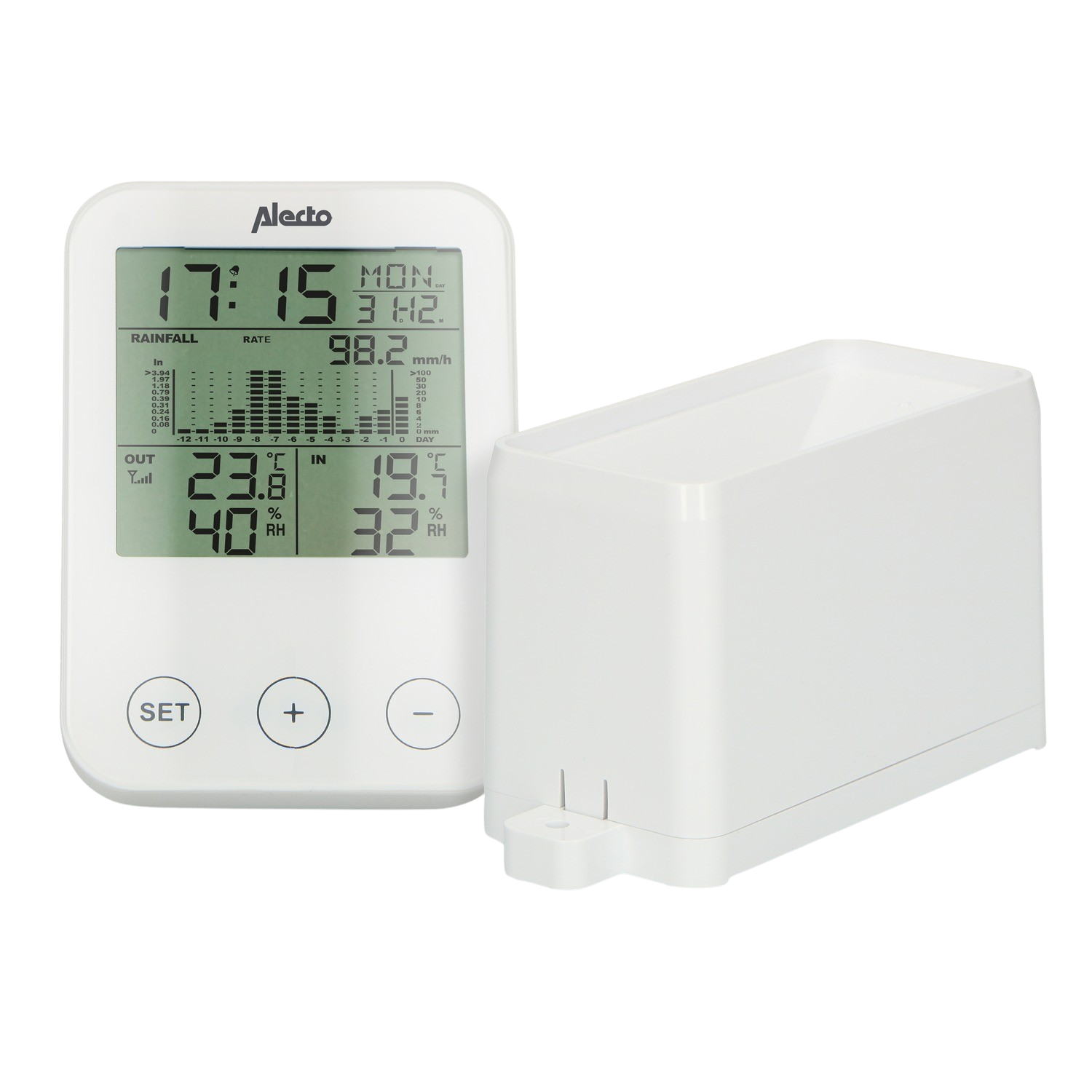 Alecto WS-1200 - Professioneel Weerstation met draadloze Buitensensor - 3-in-1