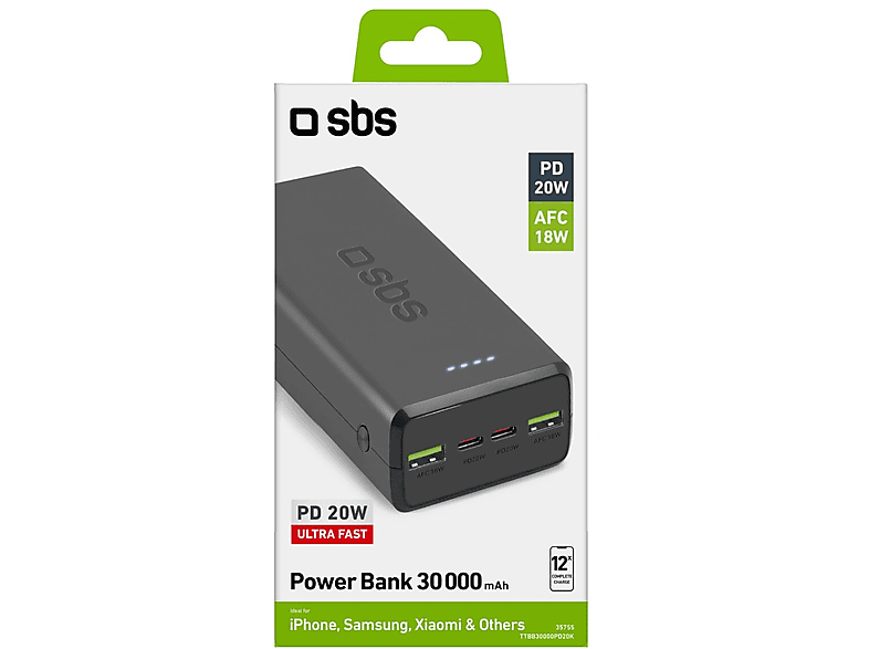 Powerbank SBS TTBB30000PD20K 30000 mAh 20W Czarny – zdjęcie 2