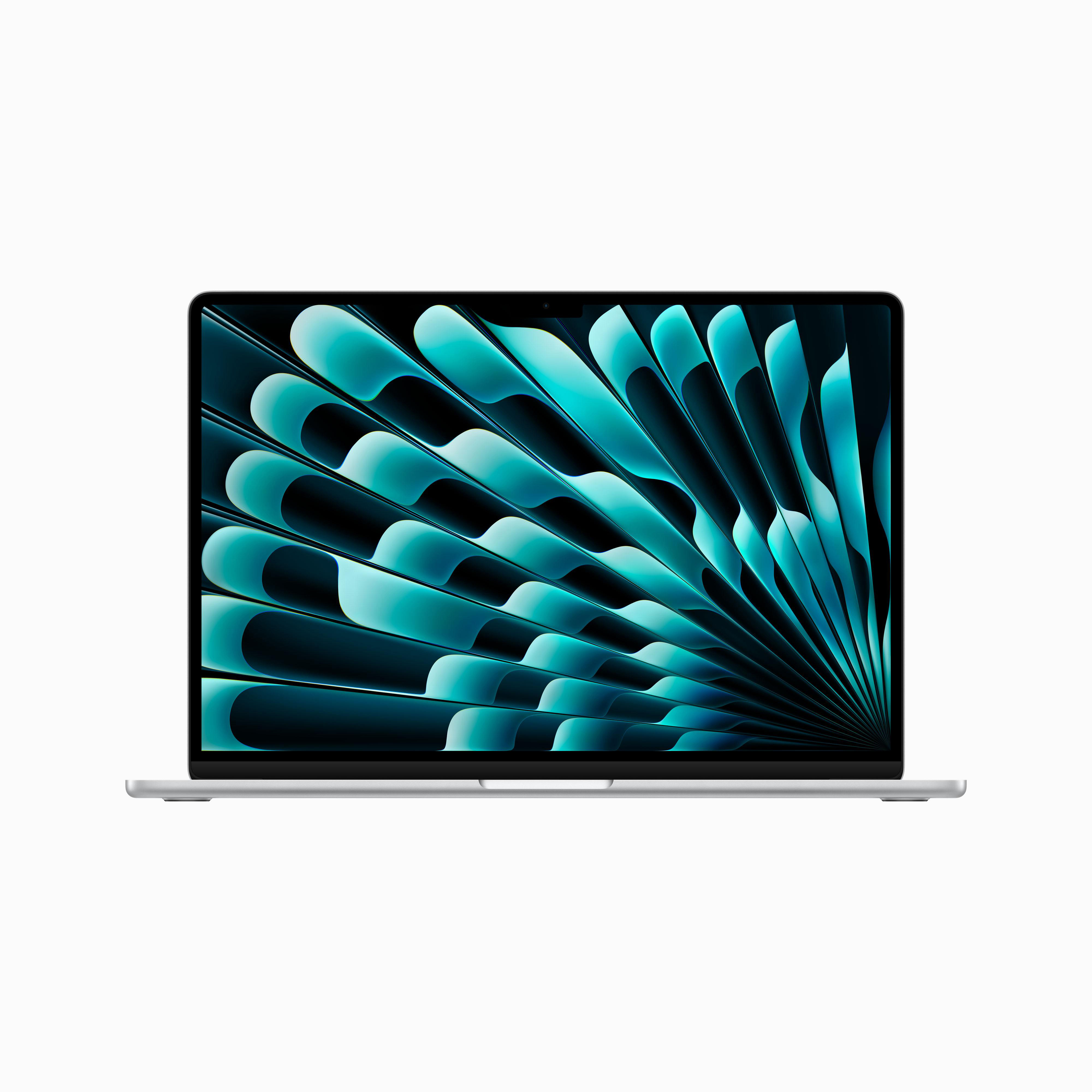 8 Silber MQKT3D/A, GB GPU, mit Display, RAM, (2023), 15.3 SSD, 10-Core Prozessor, Apple Notebook M2 Zoll 512 M2 Air APPLE GB MacBook