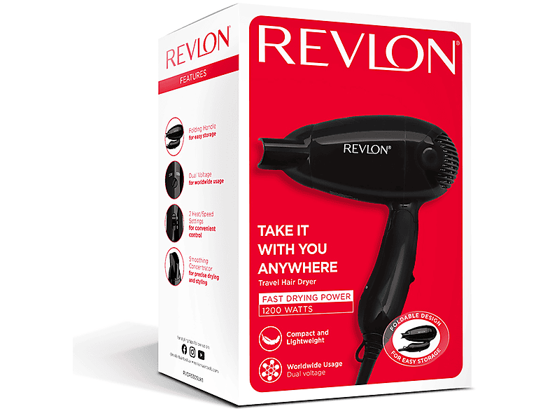 REVLON RVDR5305 Katlanabilir Seyahat Tipi Saç Kurutma Makinesi Siyah_5