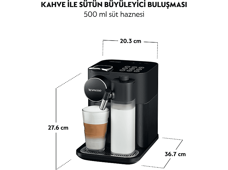 NESPRESSO F541 Gran Latissima Siyah Süt Çözümlü Kahve Makinesi_7