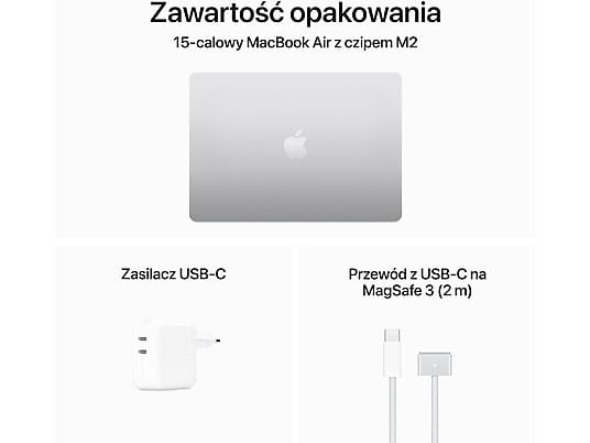 Laptop APPLE MacBook Air 15 M2/8GB/512GB SSD/INT/macOS Srebrny MQKT3ZE/A