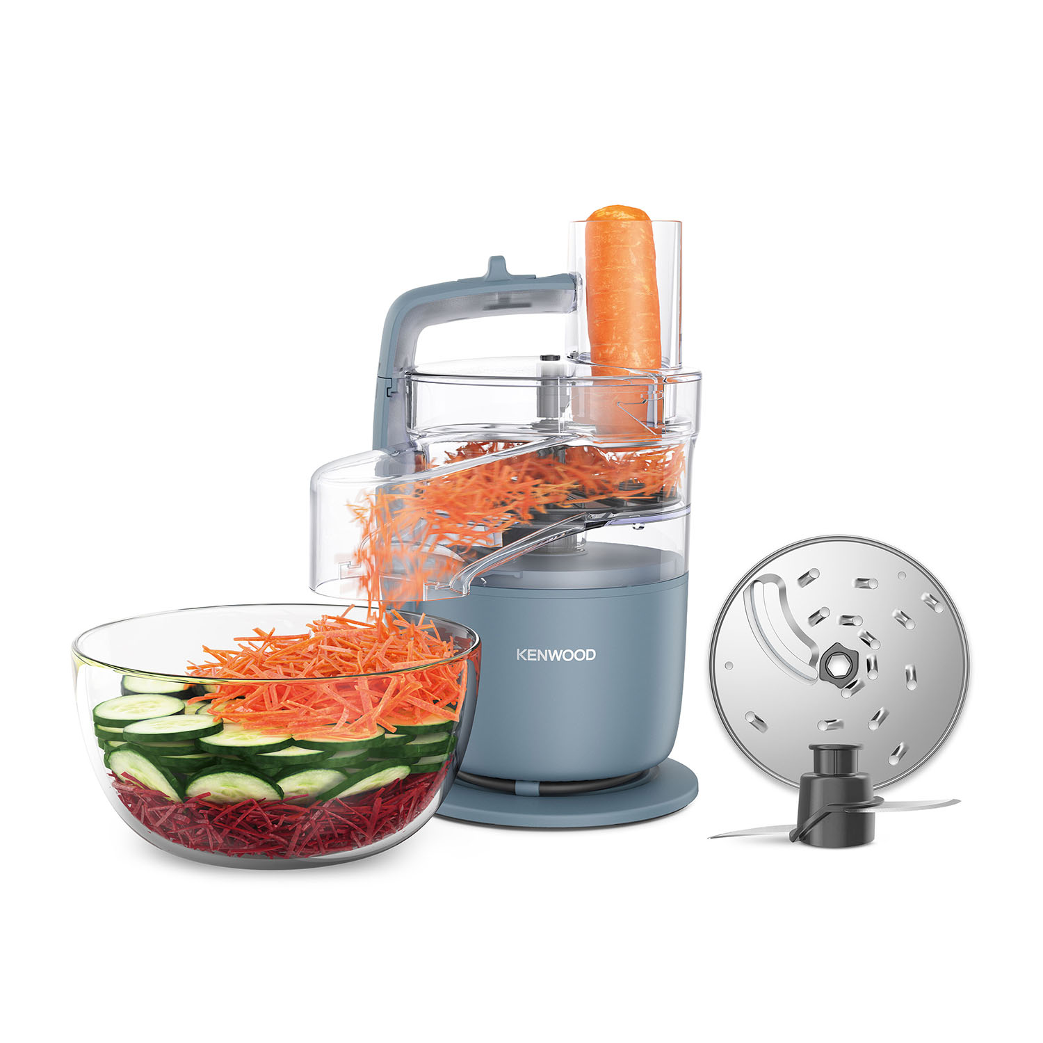 Kenwood MultiPro Go Fdp22.130Gy Robot DA Cucina, 650 W, capacità ciotola 1,3 l, grigio