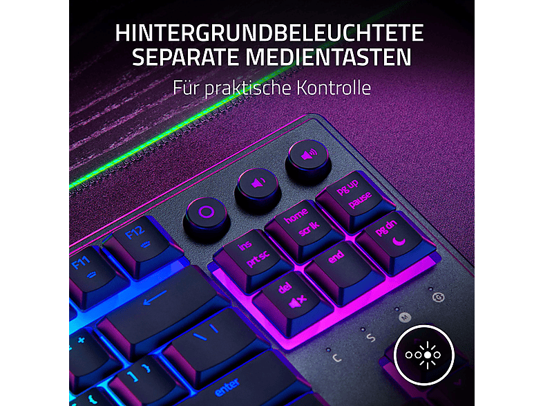 Razer Ornata V3 TKL, Gaming-Tastatur schwarz, DE-Layout, Razer Mecha -Membrane