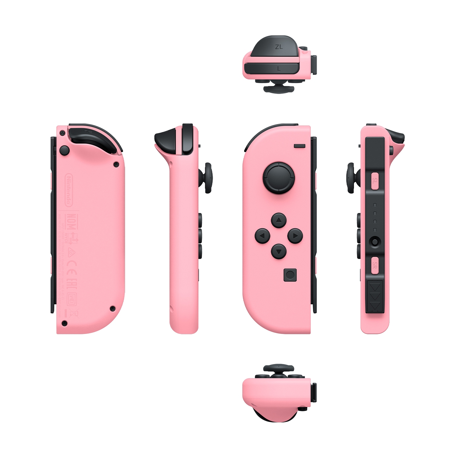 Controller Joy-Con Nintendo Switch rosa: varie angolazioni.