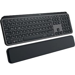 LOGITECH MX Keys S Tastatur mit Handballenauflage, Bluetooth, USB-C, Aluminiumgehäuse, QWERTZ, Tastenbeleuchtung, Grafit