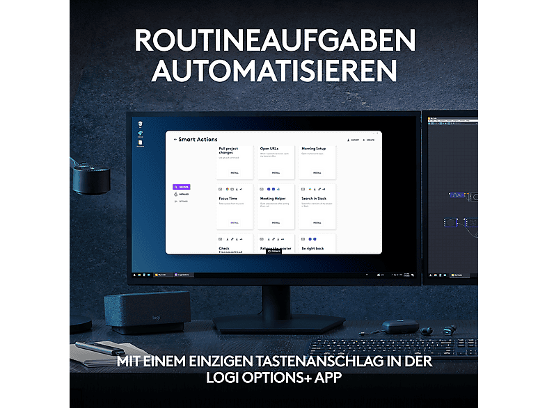LOGITECH MX Keys S Kabellose Tastatur + Handauflage Palm Rest, DEU (Qwertz), Grafit — Foto 2 von 5