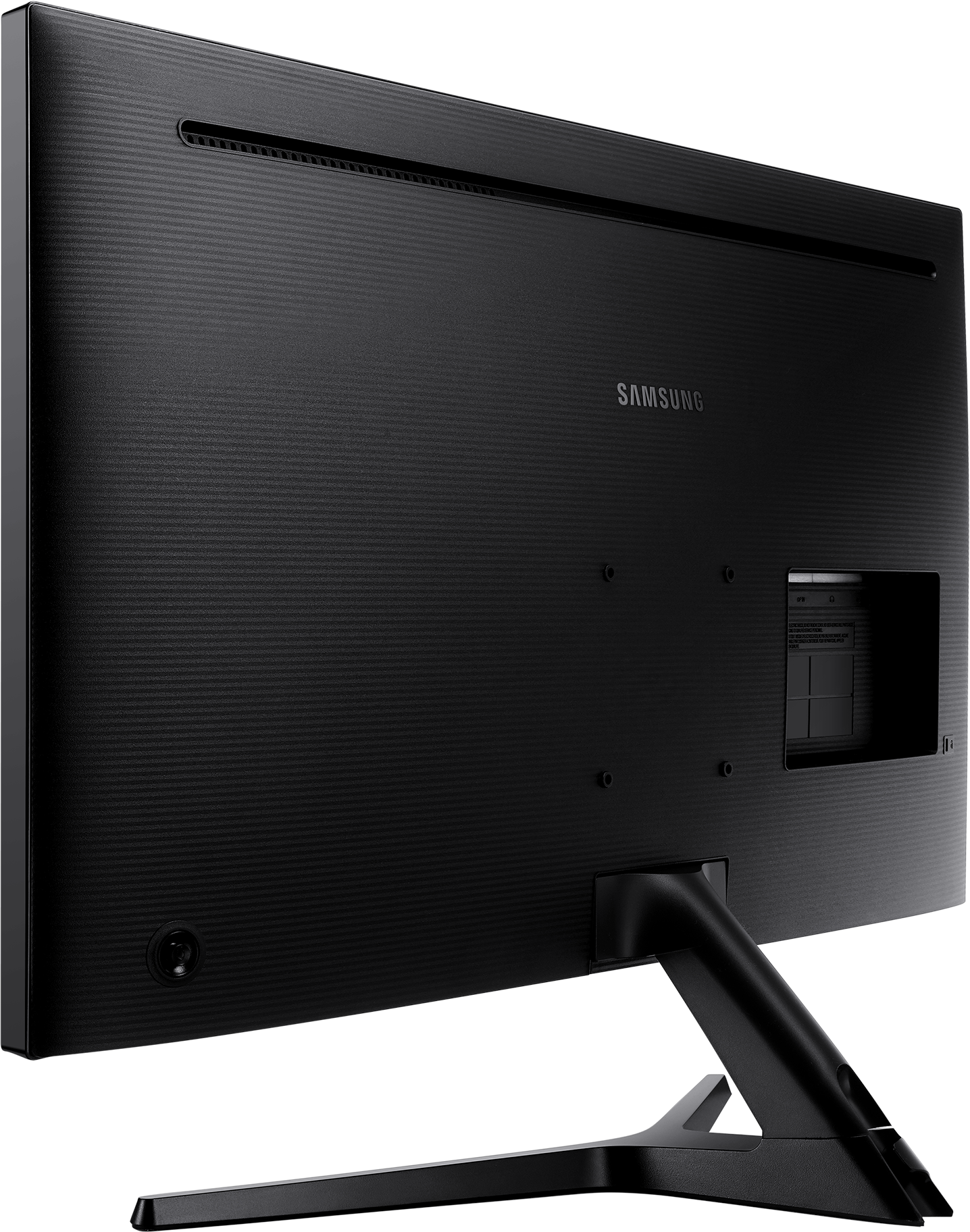 Arrière de l'écran d'ordinateur noir. Le logo Samsung est en haut.