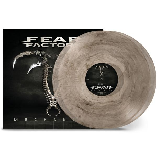 Fear Factory Mechanize márványozott bakelit lemez a hozzá tartozó album borítójával.