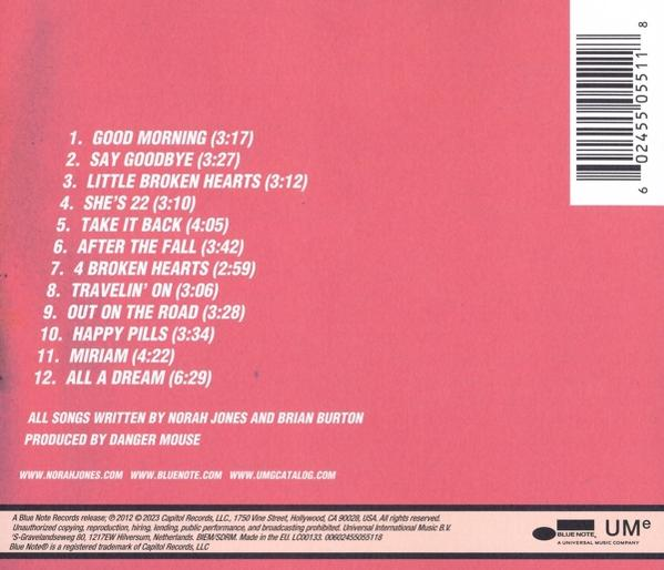CD-Albumcover mit Songtiteln und Credits. Der Hintergrund ist rosa.