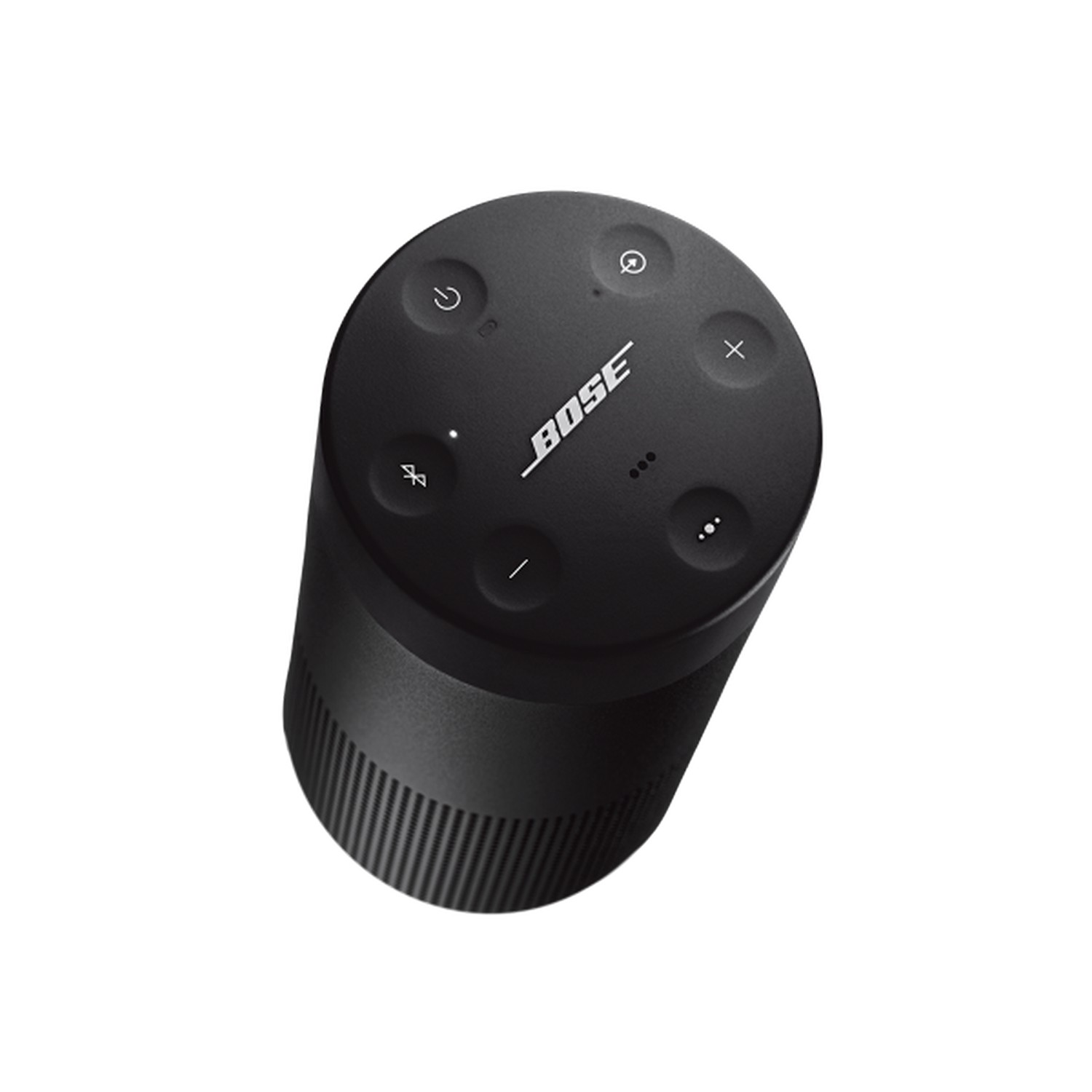 Haut-parleur Bose noir avec des boutons sur le dessus.