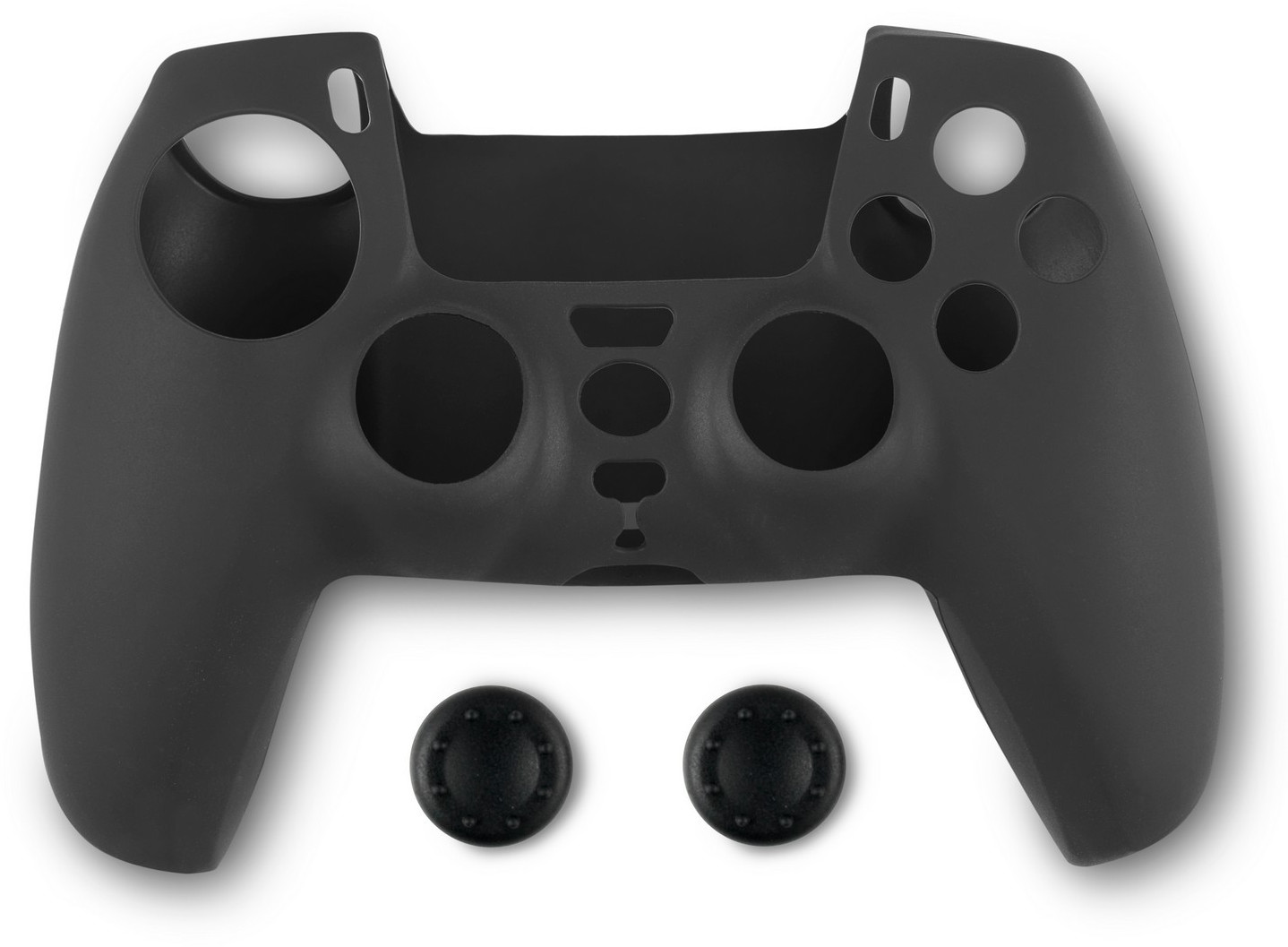 SPARTAN GEAR szilikon tok + hüvelykujj csúszásgátló PlayStation 5 kontrollerhez, fekete
