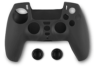 SPARTAN GEAR szilikon tok + hüvelykujj csúszásgátló PlayStation 5 kontrollerhez, fekete