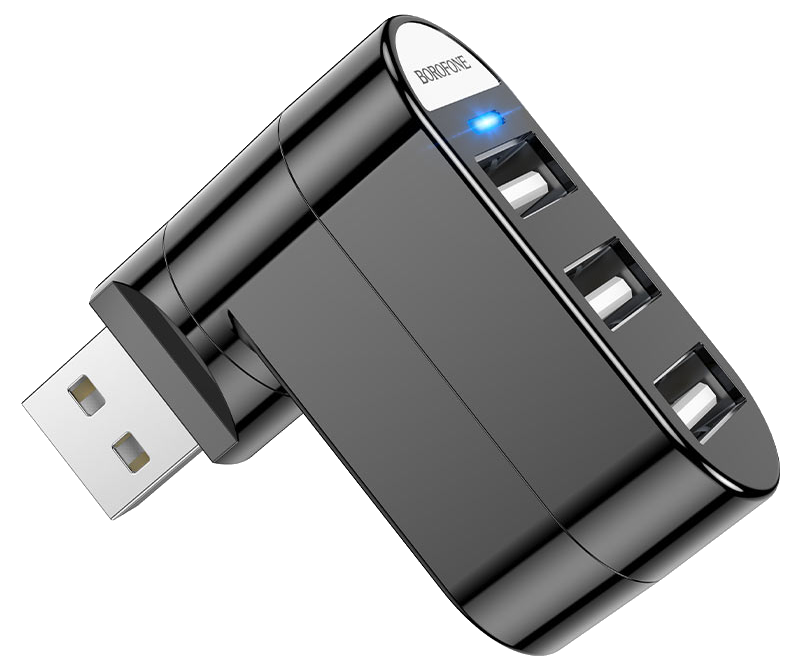 BOROFONE 3 portos USB 2.0 HUB, fekete (DH3)