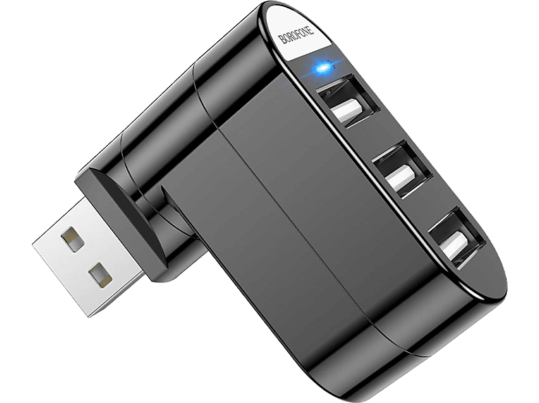 BOROFONE 3 portos USB 2.0 HUB, fekete (DH3)