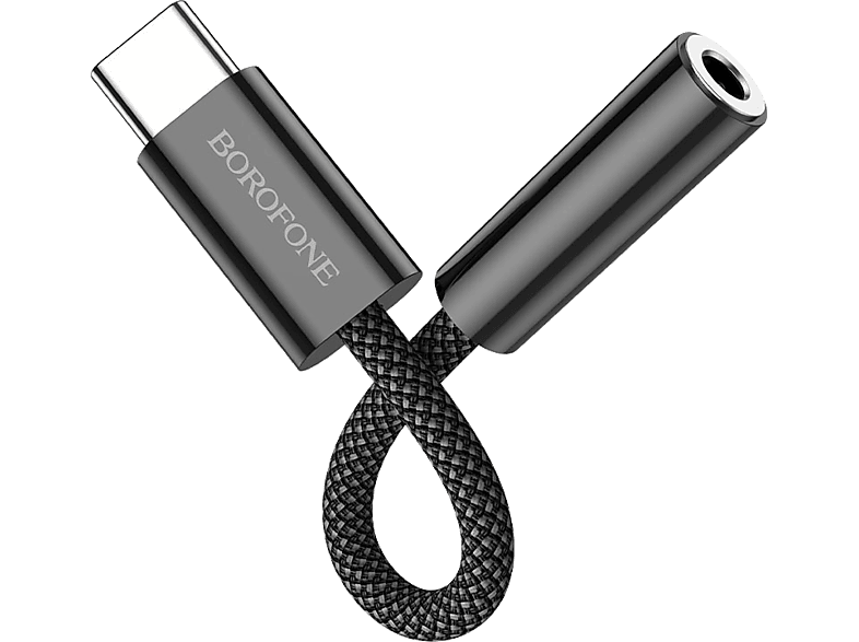 BOROFONE USB Type-C - 3,5mm Jack adapter, fekete (BV15)