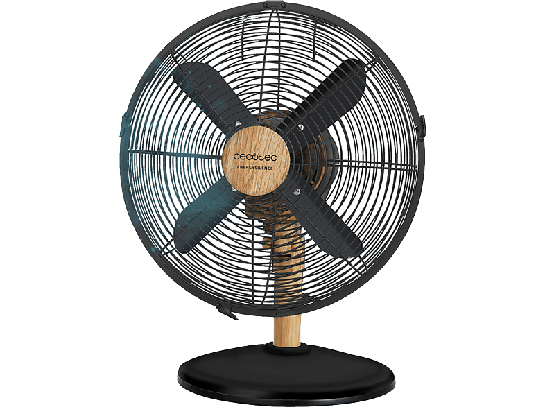 REACONDICIONADO Seminuevo Muy bueno Ventilador de sobremesa - Cecotec EnergySilence 600 WoodDesk, 40 W, 3 velocidades, Oscilación, Altura ajustable